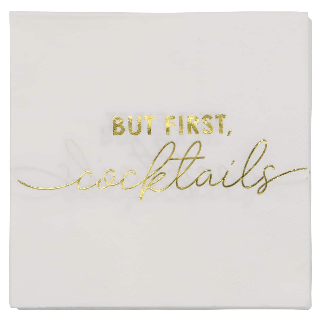 Gold & White But First Cocktails Beverage Napkins, 20ct. by Celebrate It™